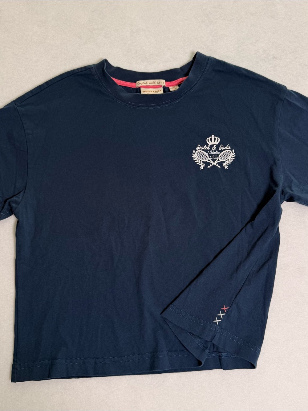 Scotch & Soda Amsterdam Athletic Club Tennis Graphic T-Shirt Navy Women’s XS